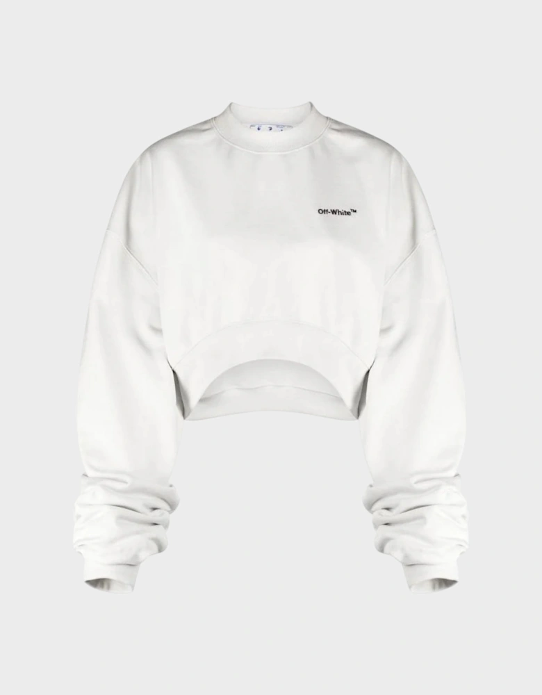 For All Helv Cropped Over Crewneck White