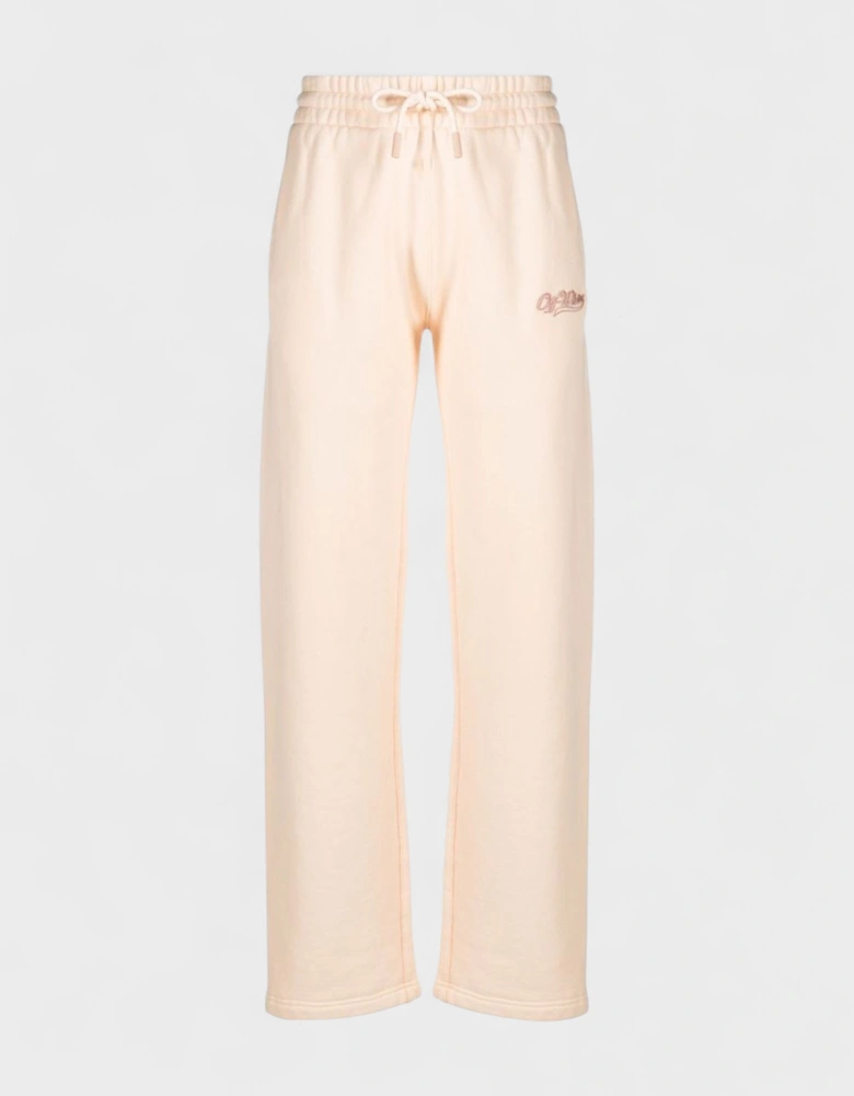 Embroidered Baseball Logo Tapered Sweatpants Nude