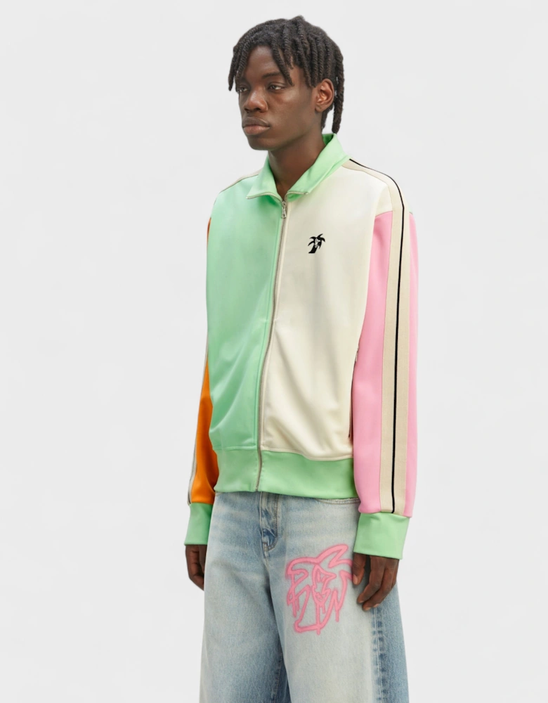 Shirt Collar Knit Track Jacket Light Green
