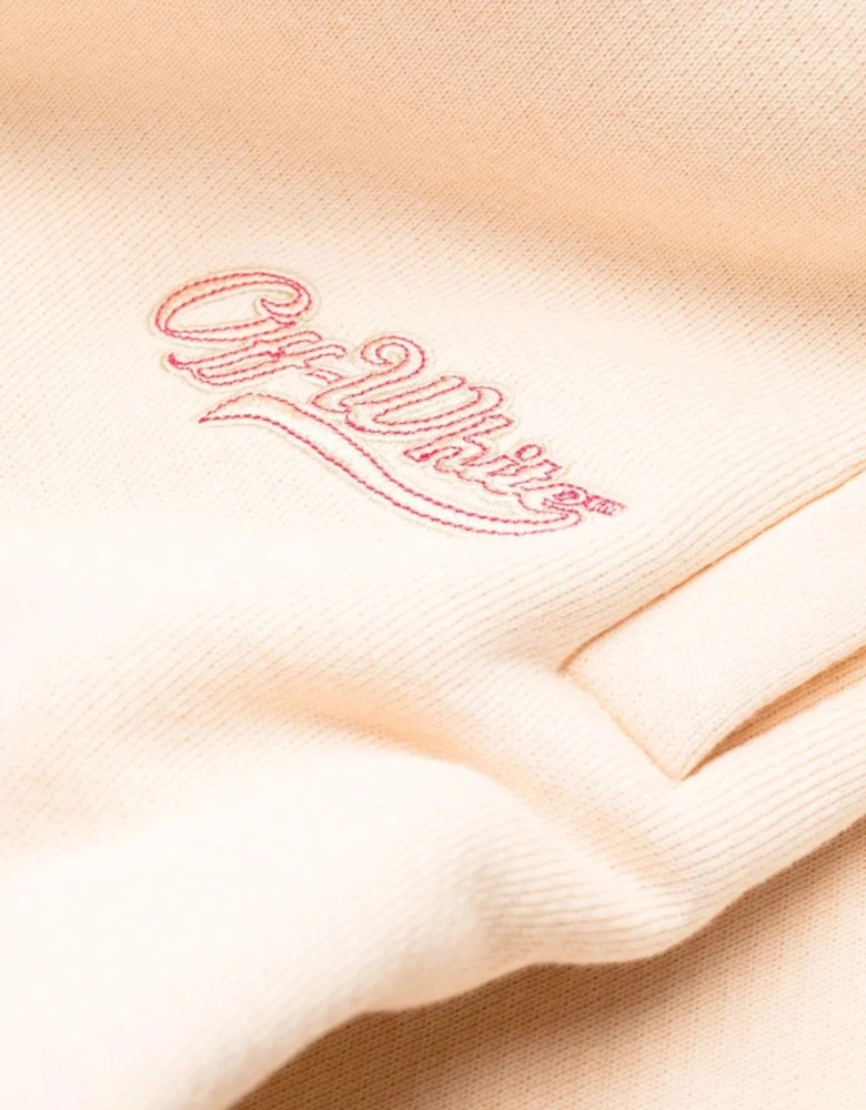 Embroidered Baseball Logo Tapered Sweatpants Nude