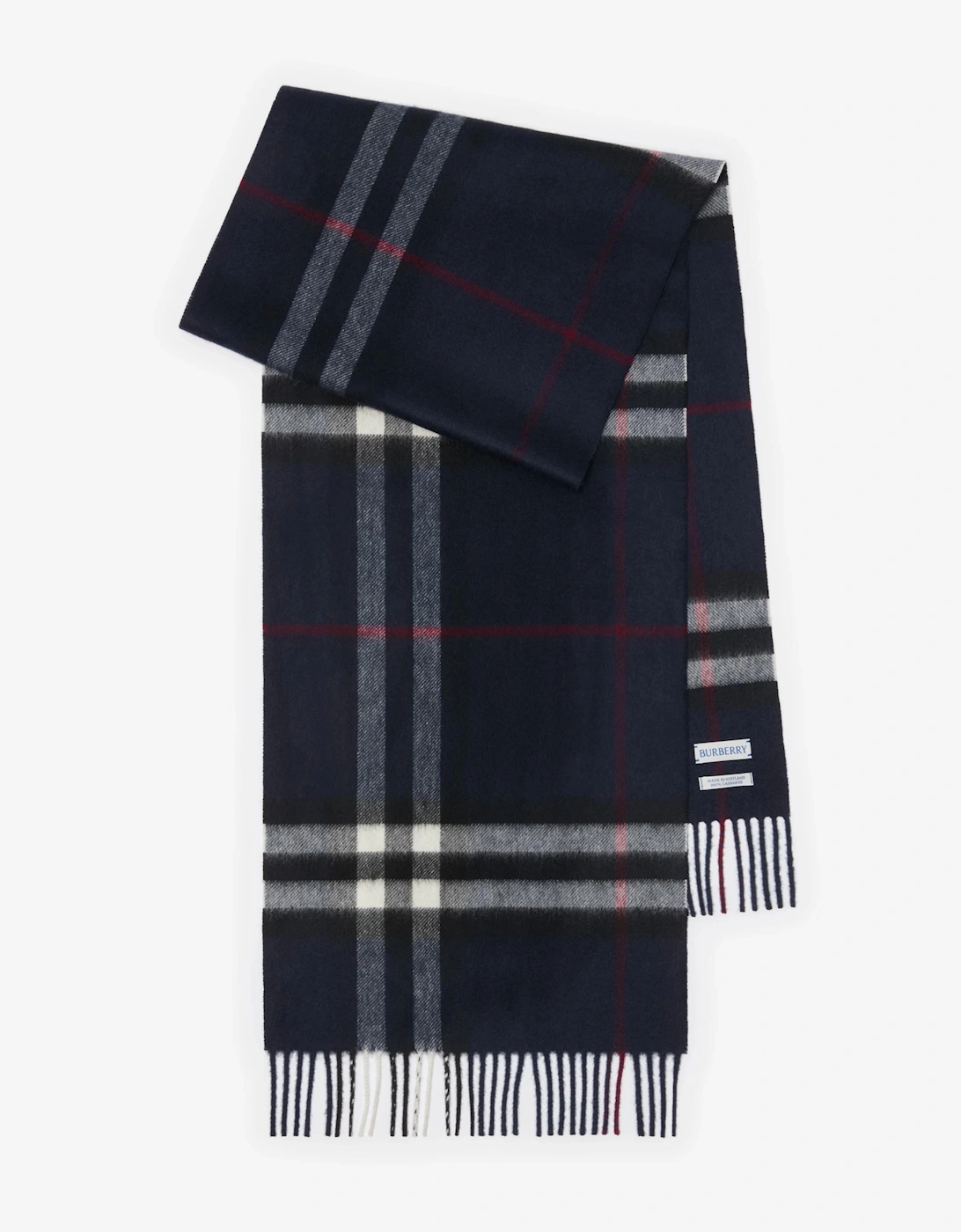 CHECK CASHMERE SCARF INK, 3 of 2