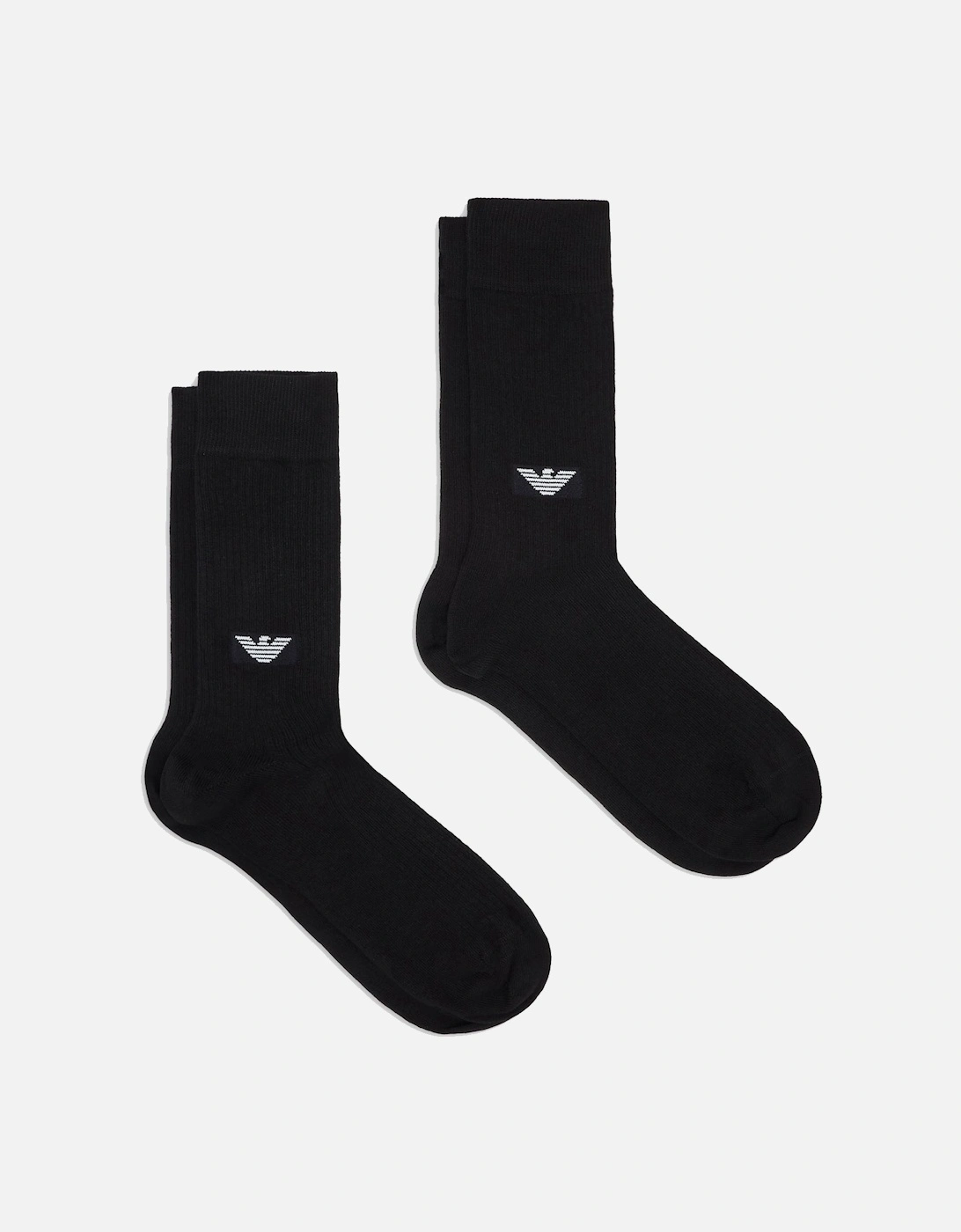 2 Pack Eagle Ribbed Socks Black, 3 of 2