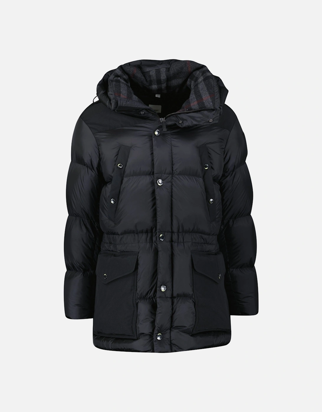 Burberry 'Lindford' Check Down Puffer Jacket Black, 6 of 5