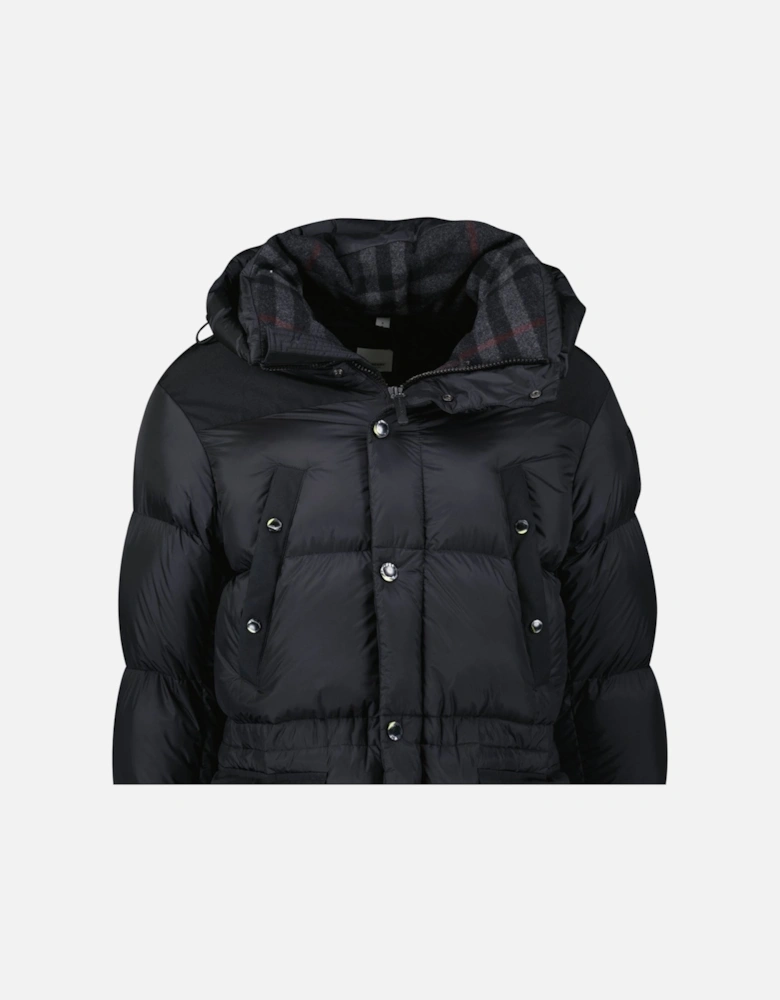 Burberry 'Lindford' Check Down Puffer Jacket Black
