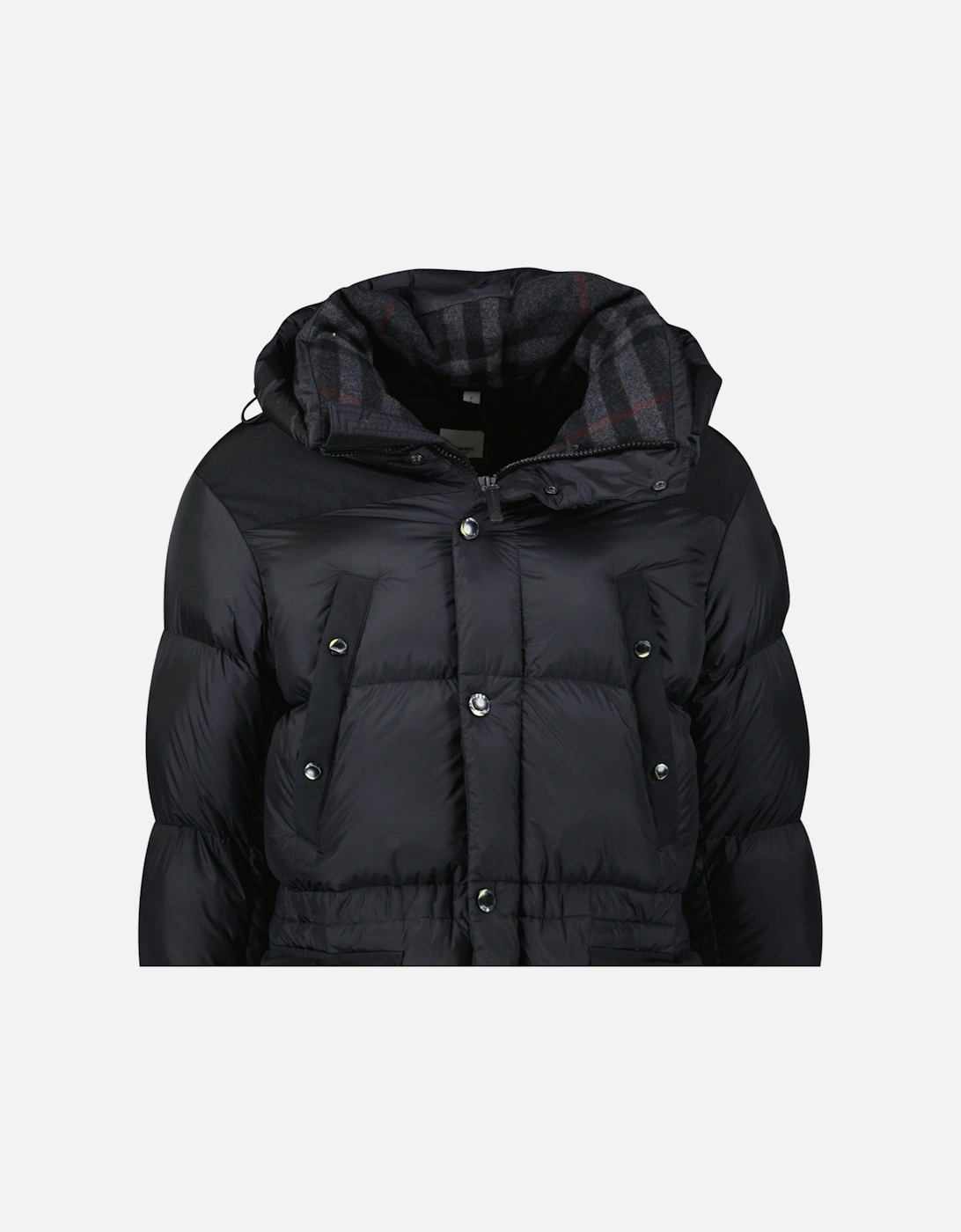 Burberry 'Lindford' Check Down Puffer Jacket Black