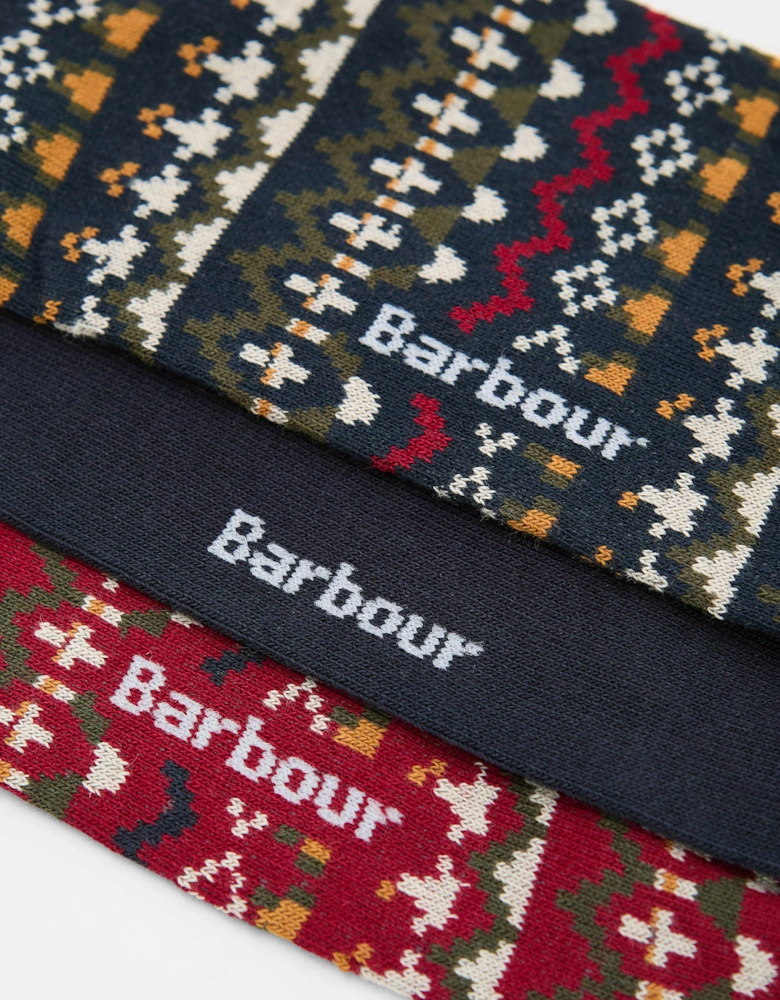 Marlow Mens Fair Isle Sock Gift Box - Olive