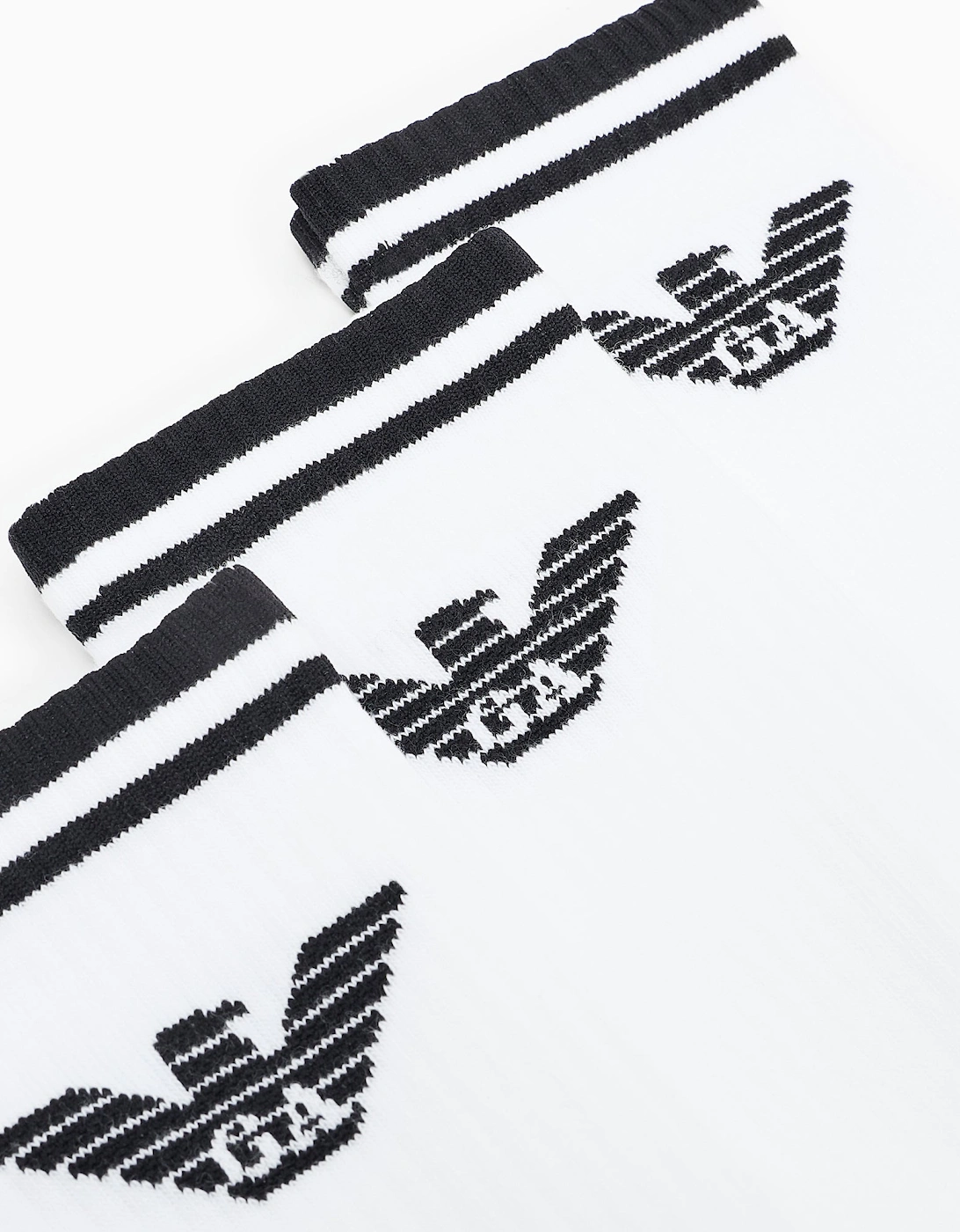 3 Pack Large Eagle Ribbed Socks White