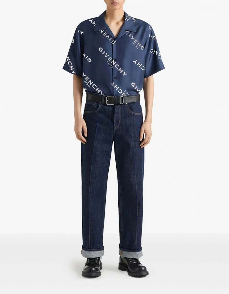 Script Logo SS Shirt Navy