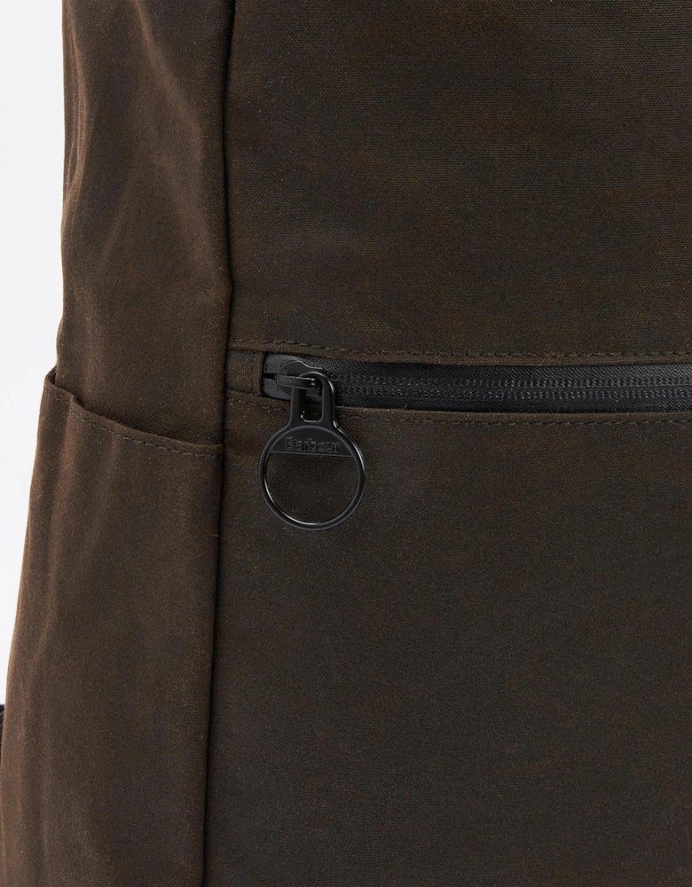 Field Unisex Wax Fold Over Top Backpack - Olive Black