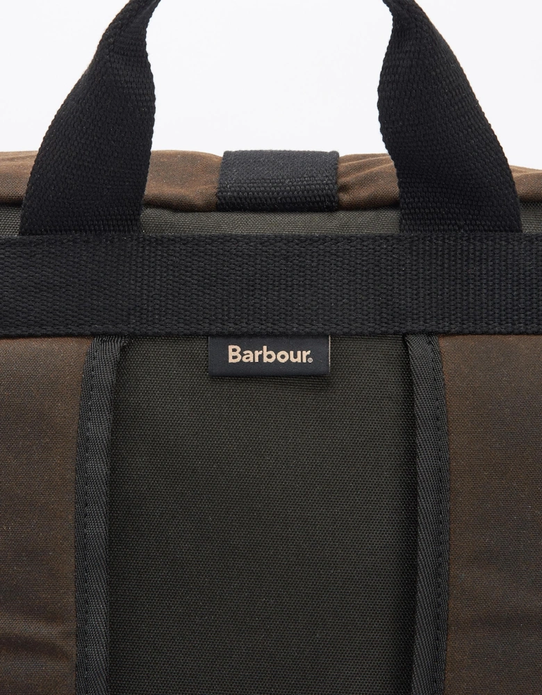 Field Unisex Wax Fold Over Top Backpack - Olive Black