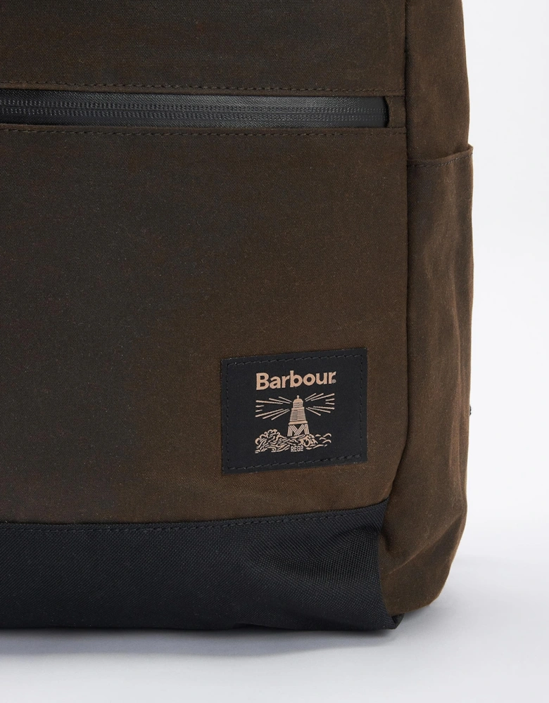 Field Unisex Wax Fold Over Top Backpack - Olive Black