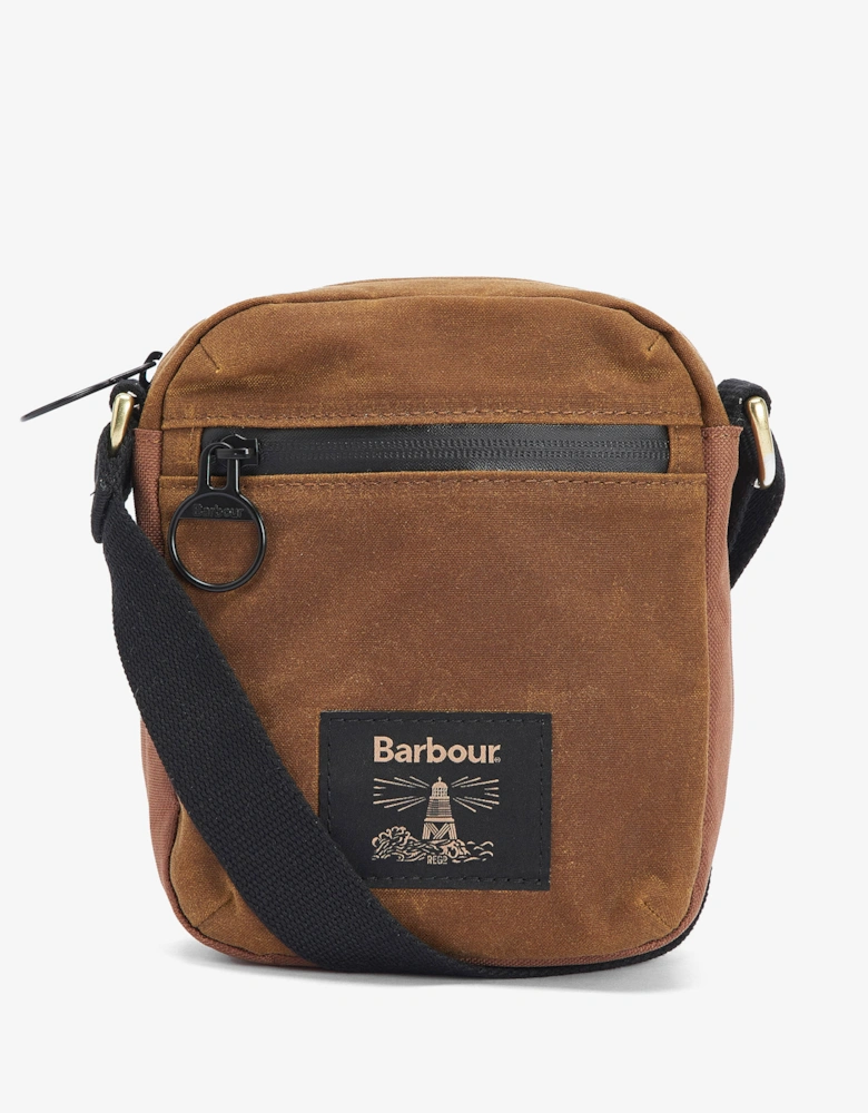 Field Unisex Wax Crossbody Bag - Tan/Black