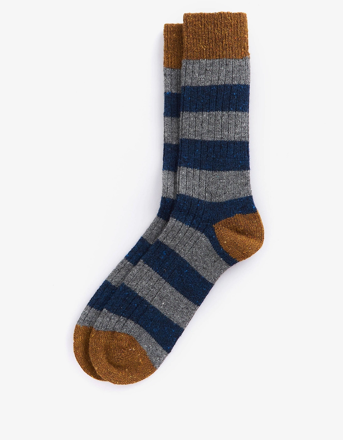 Houghton Stripe Mens Socks - Asphalt/Navy, 5 of 4