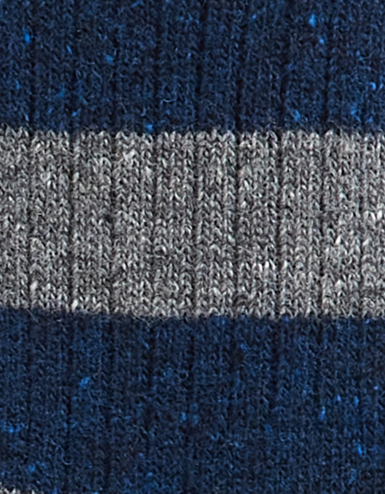 Houghton Stripe Mens Socks - Asphalt/Navy