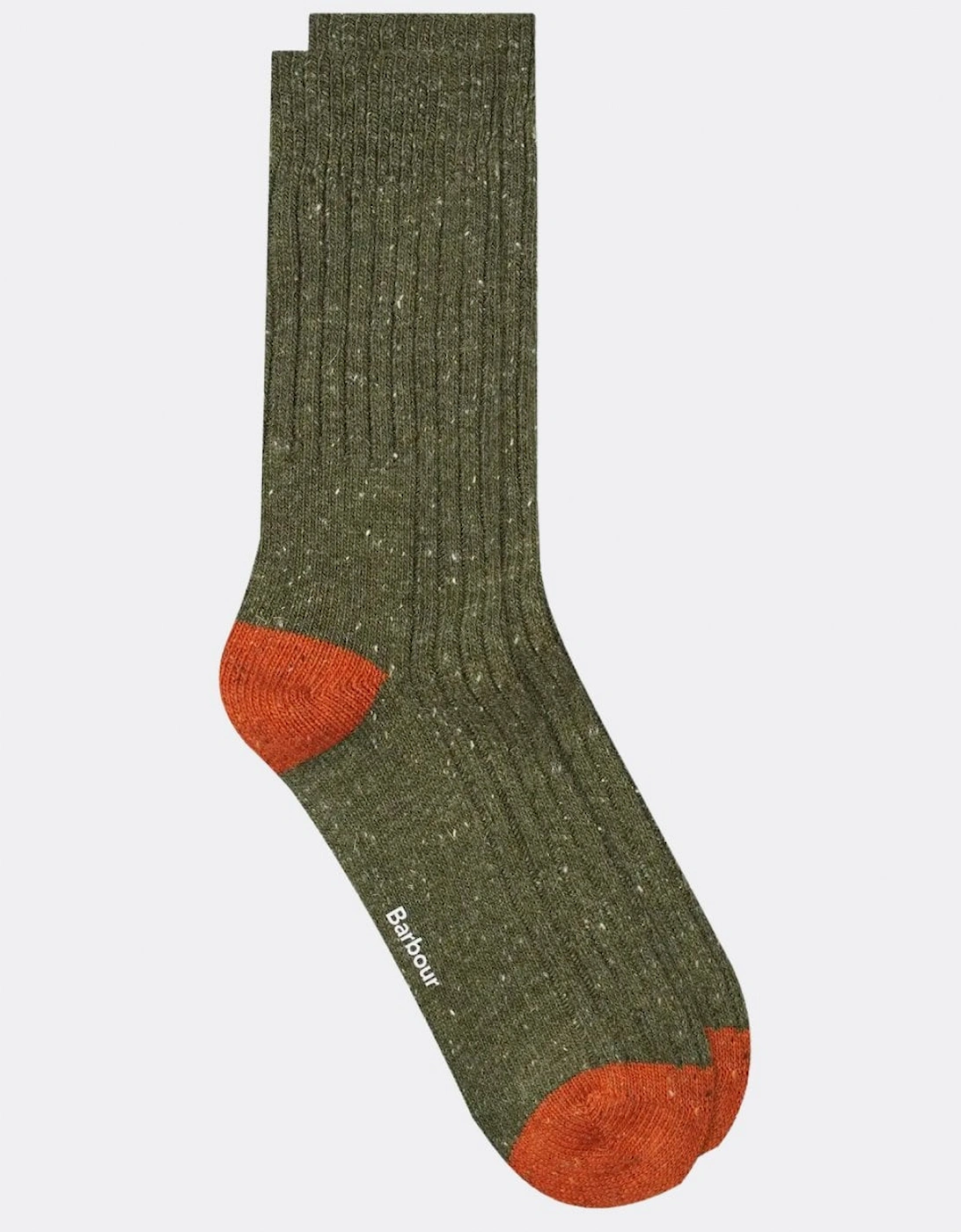 Houghton Mens Socks - Olive/Burnt Orange, 4 of 3
