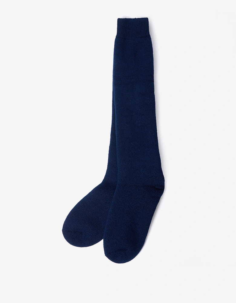 Wellington Knee Length Mens Socks - Navy
