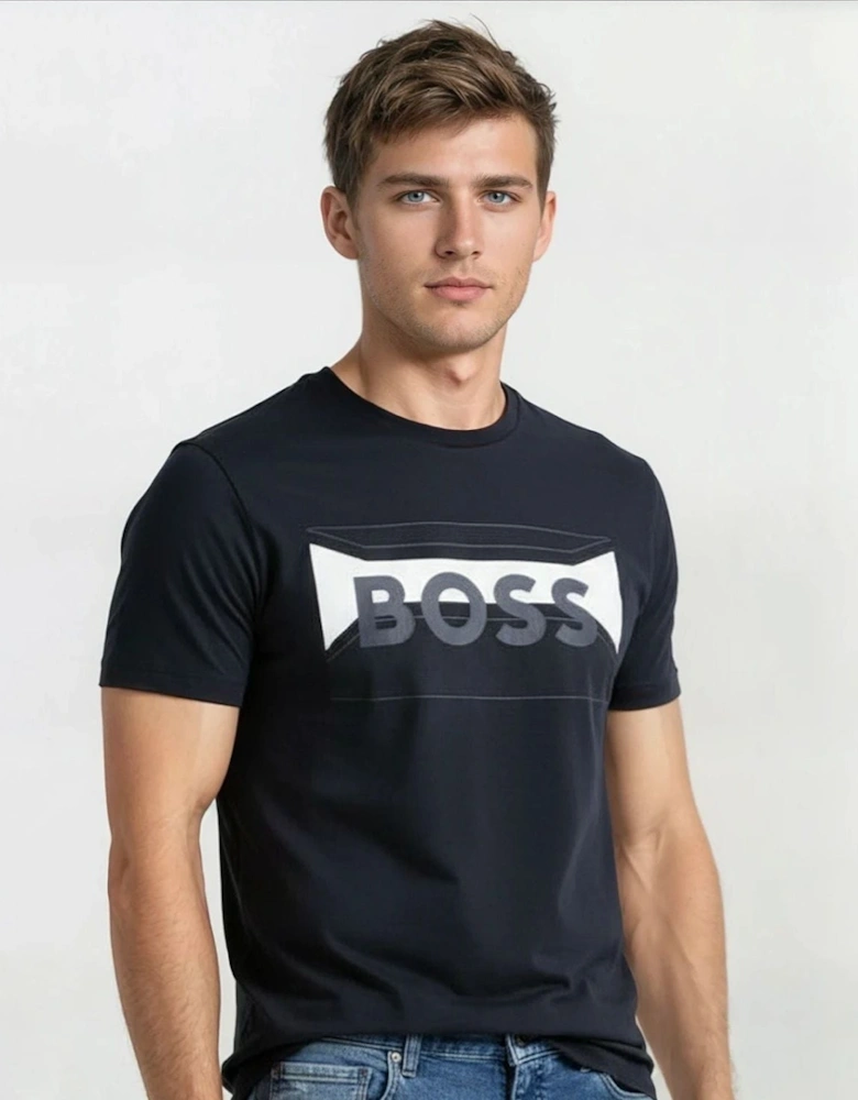 Cotton-Blend Regular-Fit T-Shirt With Logo Artwork Black