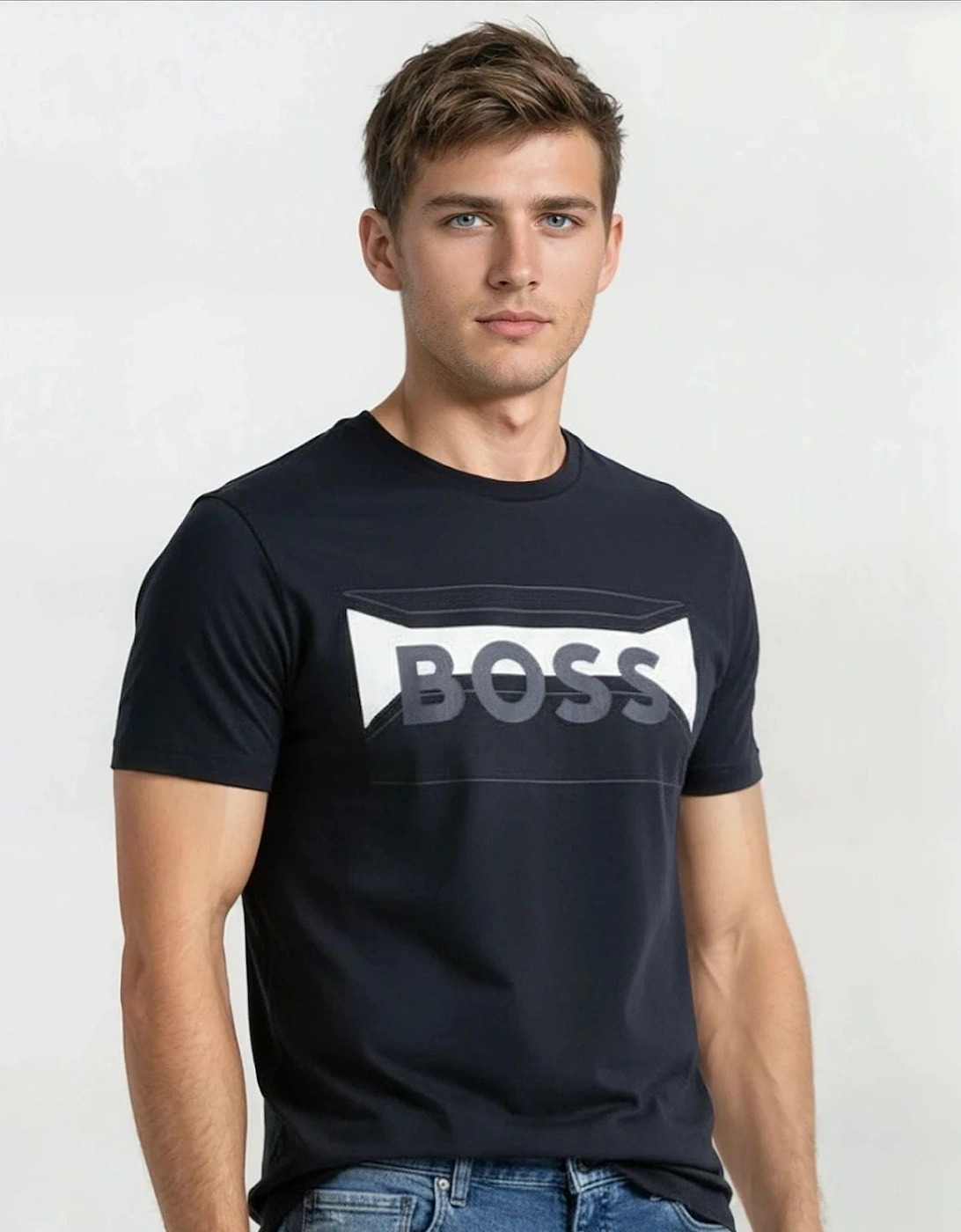 Cotton-Blend Regular-Fit T-Shirt With Logo Artwork Black