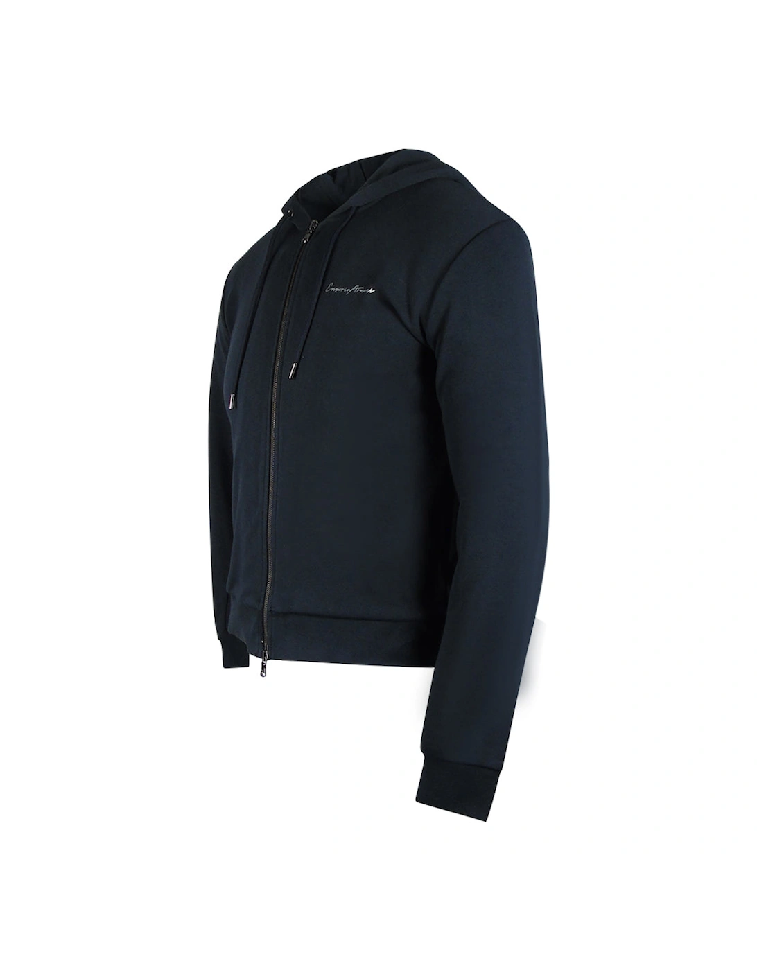 Navy Blue Hooded Zip-Up Hoodie