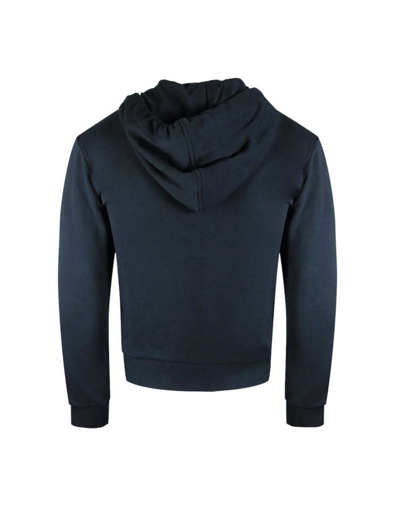 Navy Blue Hooded Zip-Up Hoodie