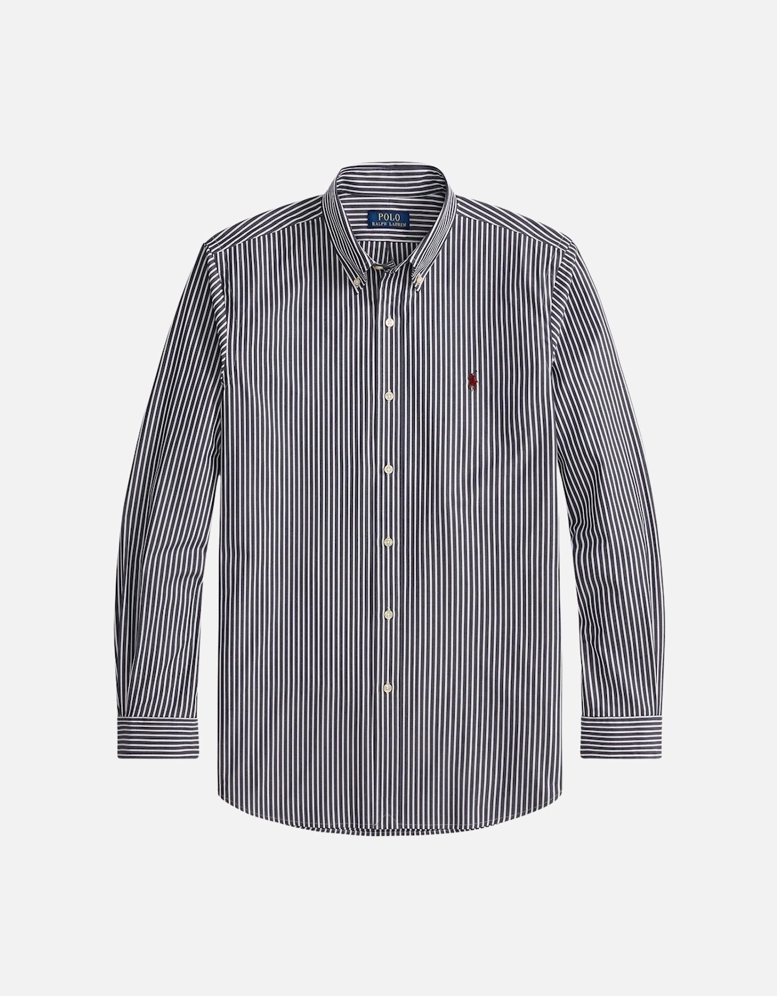 Ralph Lauren Custom Fit Striped Stretch Poplin Shirt - Newport Navy White, 5 of 4