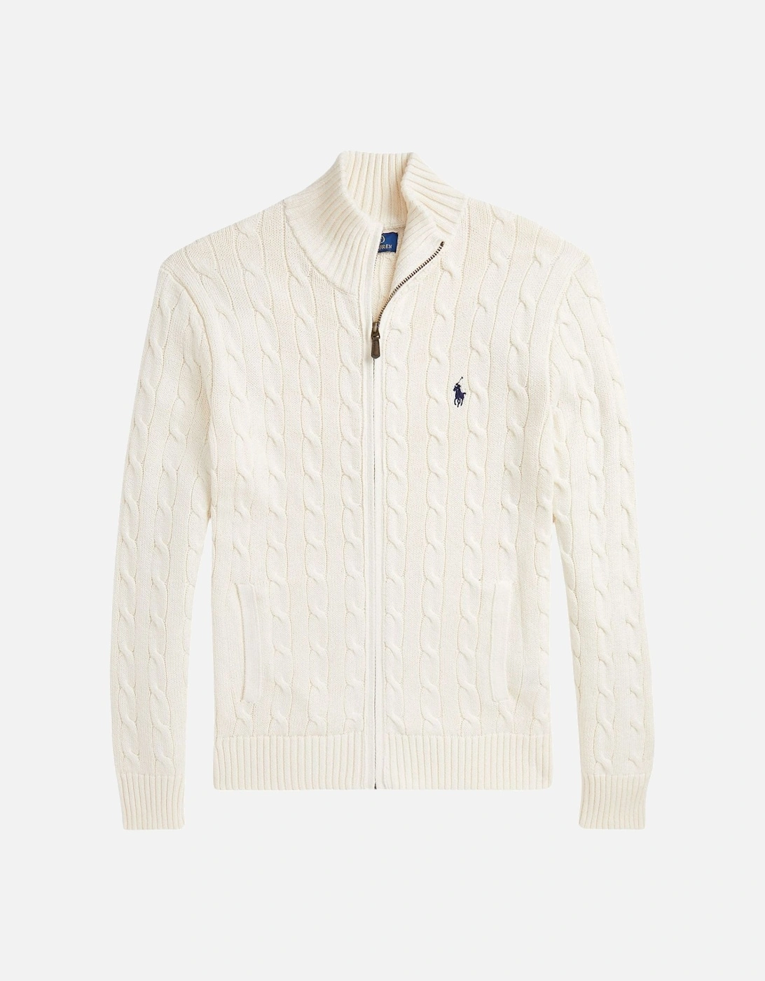 Ralph Lauren Cable-Knit Cotton Full-Zip Sweater - Andover White, 3 of 2