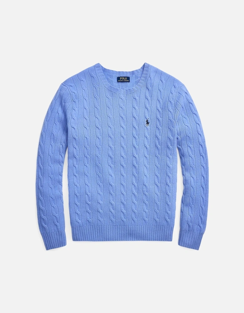 Ralph Lauren Cable-Knit Wool-Cashmere Sweater - New Litchfield Blue