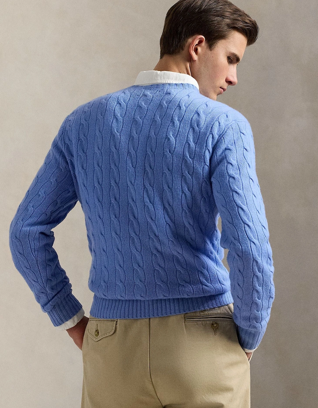 Ralph Lauren Cable-Knit Wool-Cashmere Sweater - New Litchfield Blue