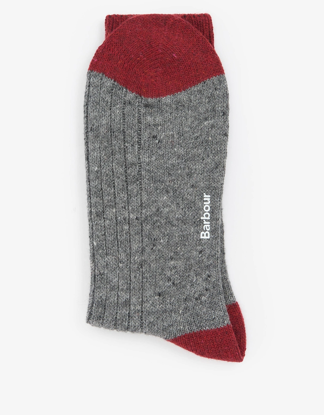 Houghton Mens Socks - Mid Grey/Red