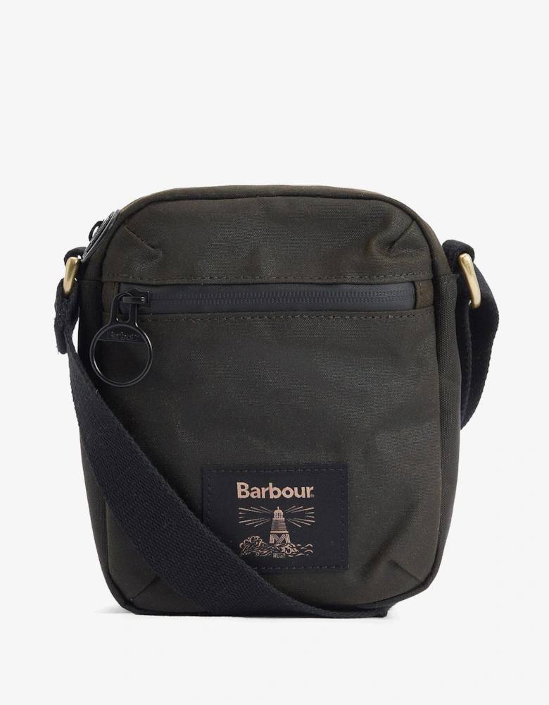 Field Unisex Wax Crossbody Bag - Olive/Black