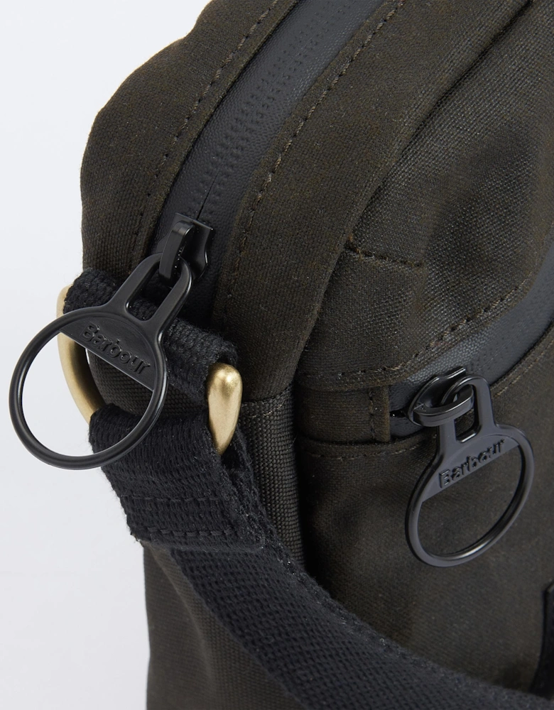 Field Unisex Wax Crossbody Bag - Olive/Black