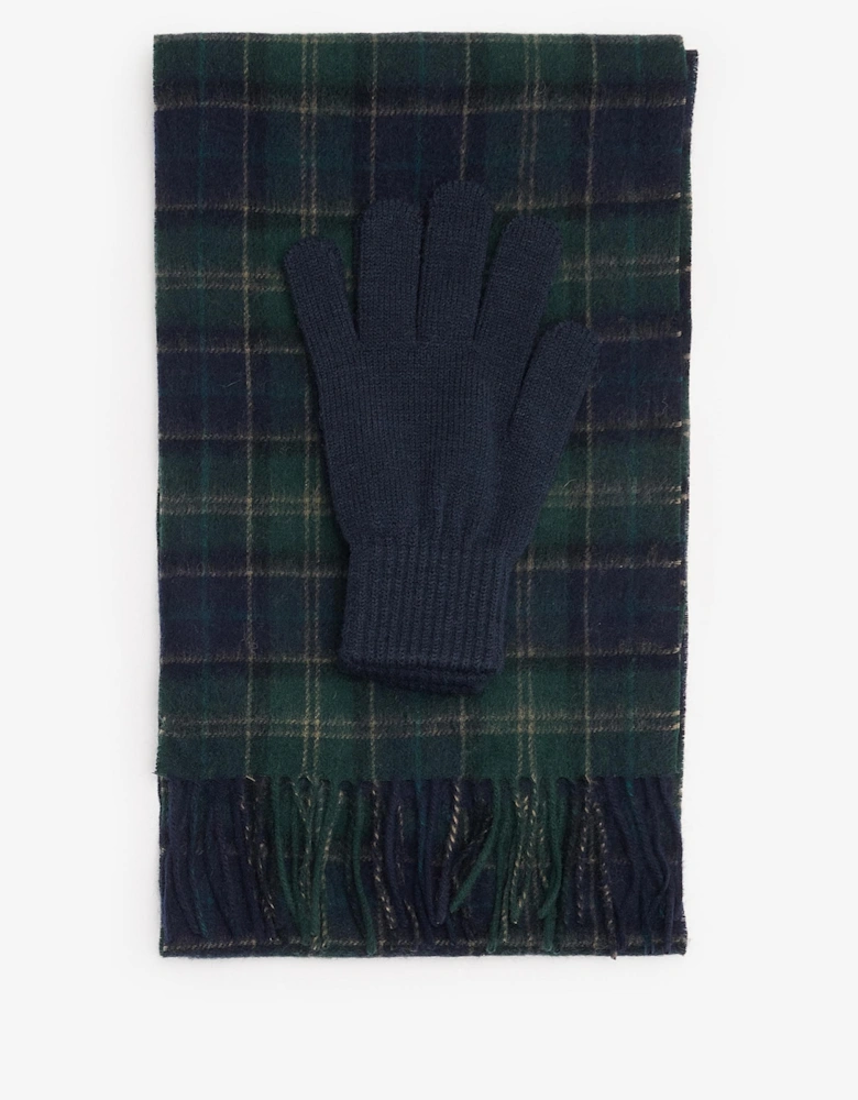 Tartan Mens Scarf & Glove Gift Set - Green Loch Tartan