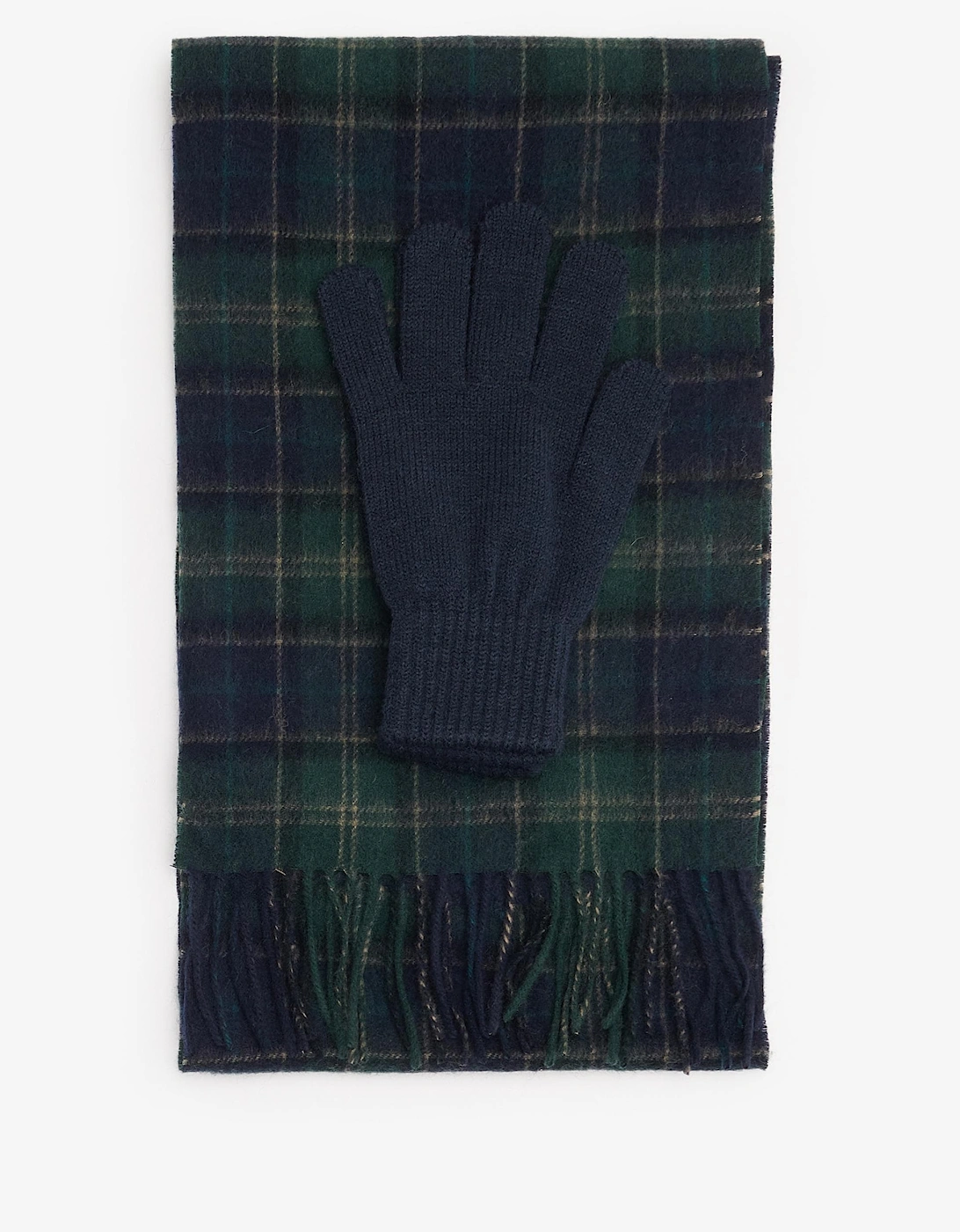 Tartan Mens Scarf & Glove Gift Set - Green Loch Tartan