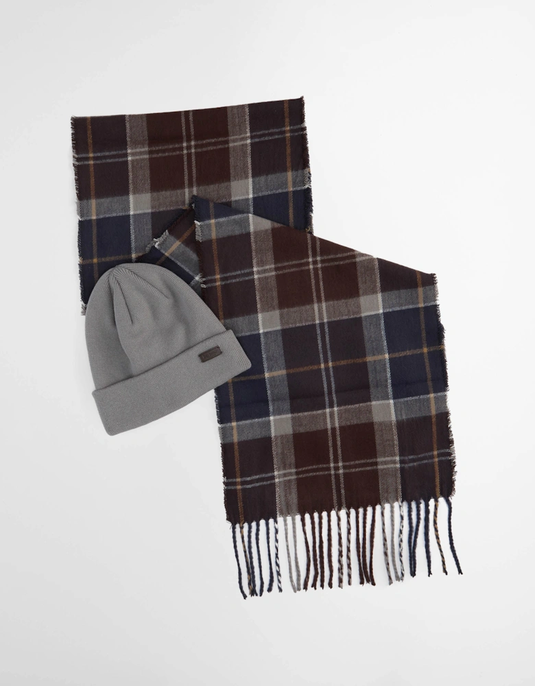 Mens Swinton Beanie & Galingale Scarf Gift Set - Midnight Oak