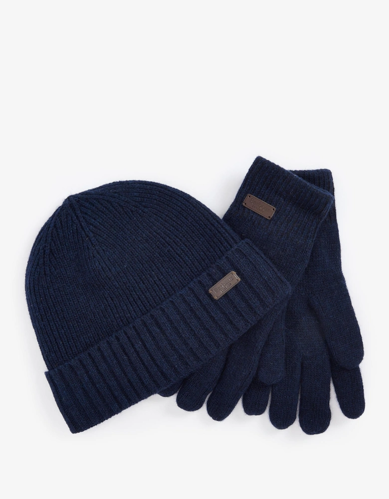 Carlton Beanie & Gloves Mens Gift Set - Navy