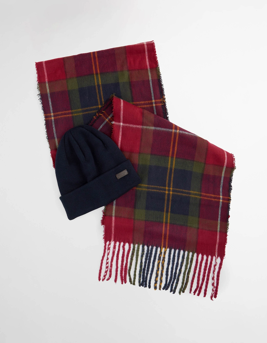 Mens Swinton Beanie & Galingale Scarf Gift Set - Winterberry Tartan, 12 of 11