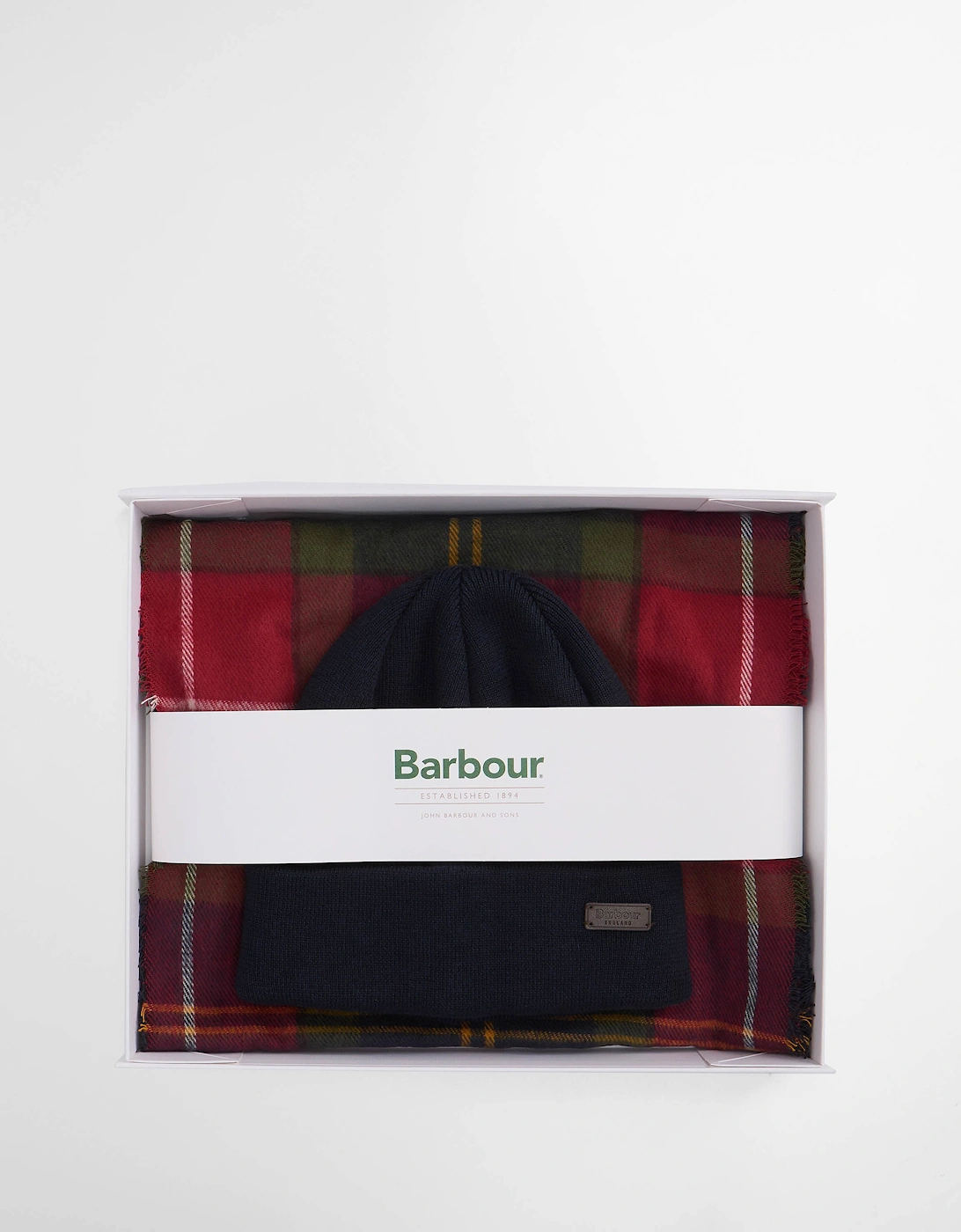 Mens Swinton Beanie & Galingale Scarf Gift Set - Winterberry Tartan