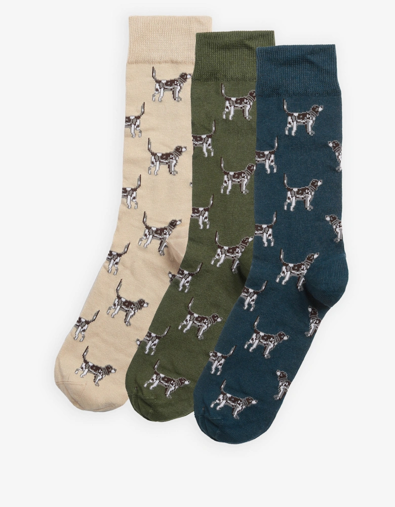 3-Pack Mens Pointer Dog Socks - Forest Mist