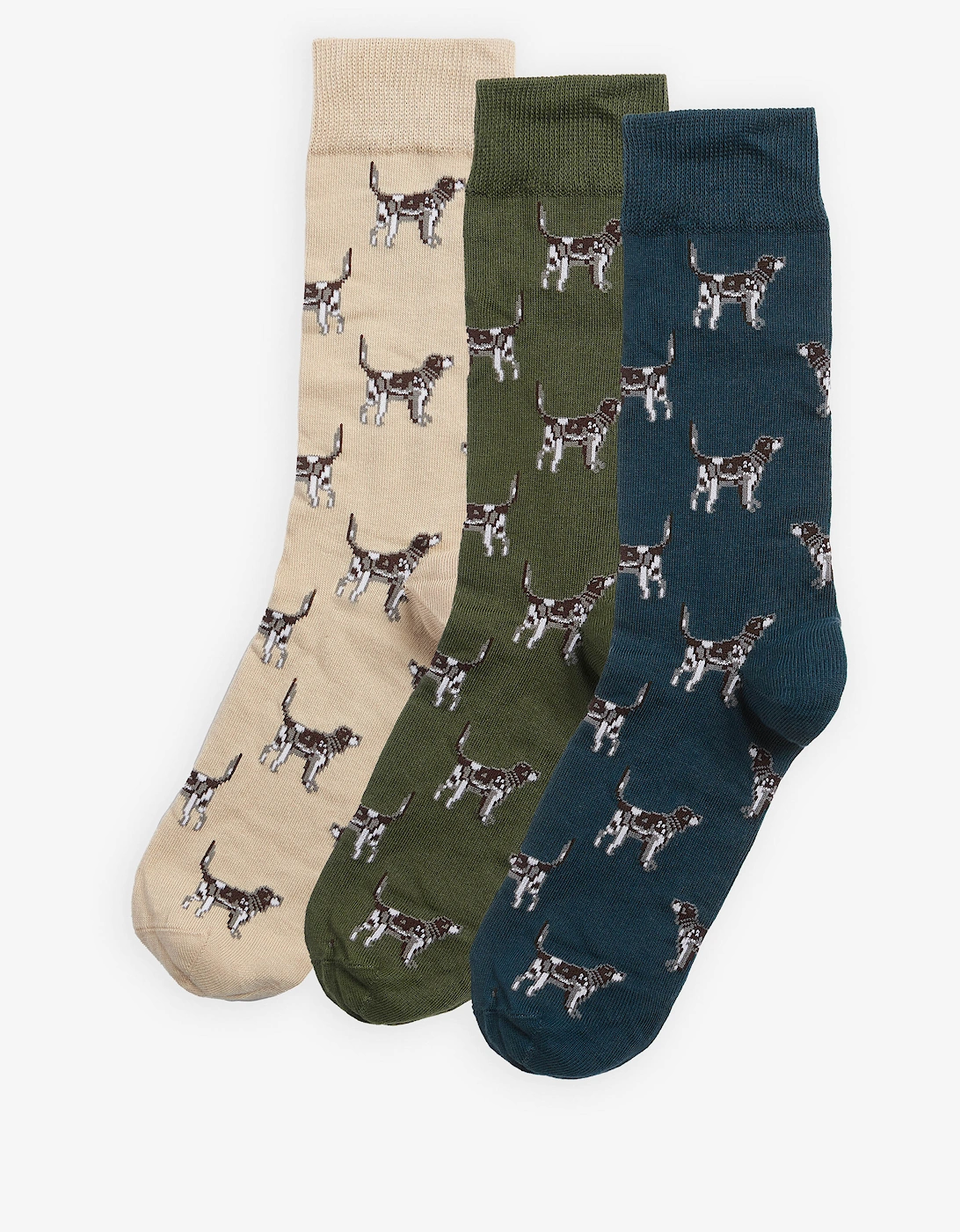 3-Pack Mens Pointer Dog Socks - Forest Mist, 5 of 4