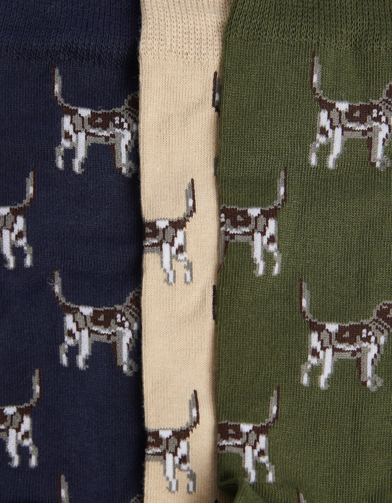 3-Pack Mens Pointer Dog Socks - Forest Mist