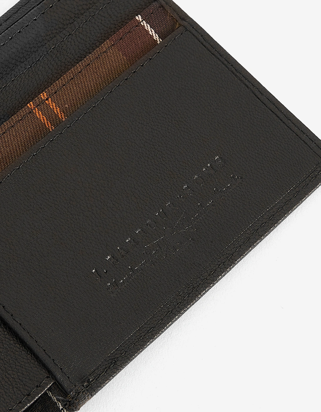 Mens Leather/Tartan Wallet & Card Holder Gift Set - Black/Classic Tartan