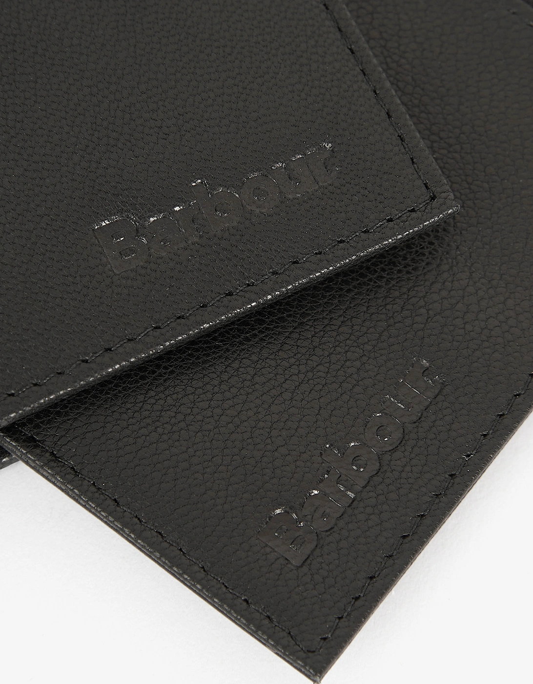 Mens Leather/Tartan Wallet & Card Holder Gift Set - Black/Classic Tartan