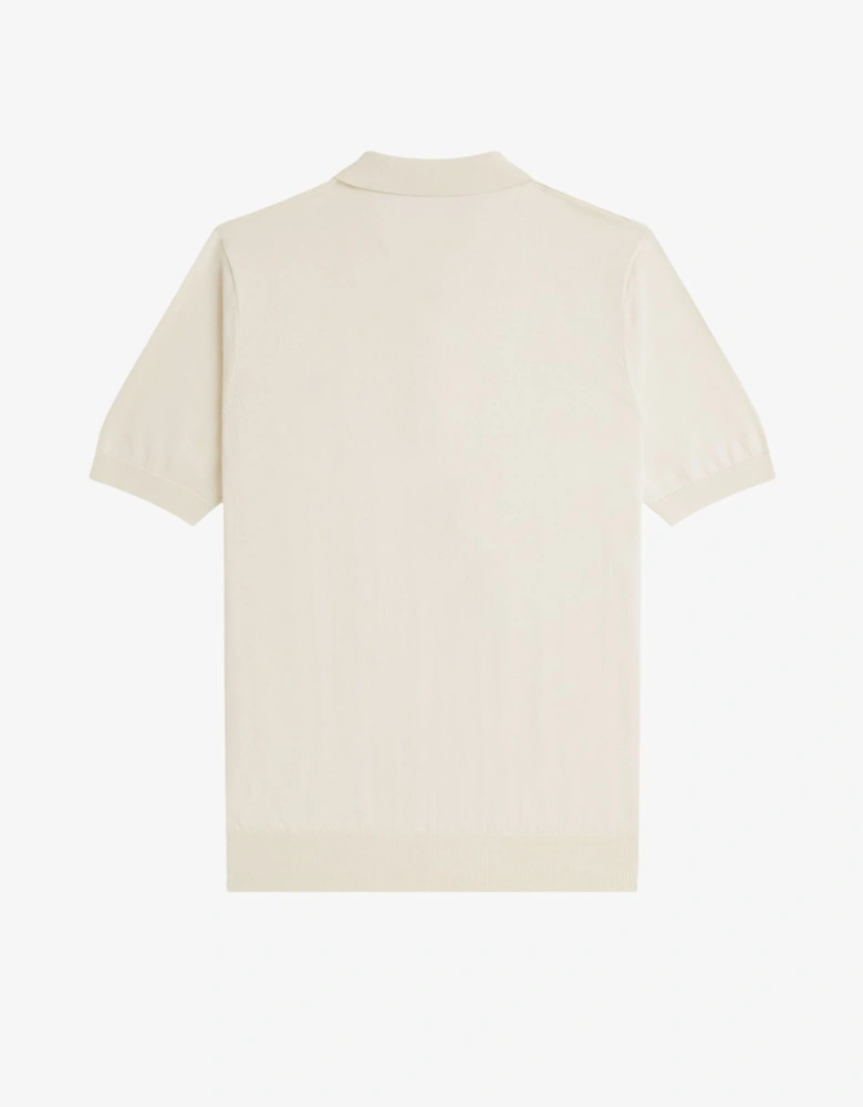 K1313 Textured Cable Knit Shirt - Ecru