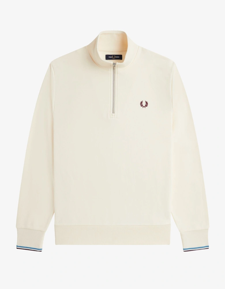 M3574 Half-Zip Sweatshirt - Ecru/Court Blue