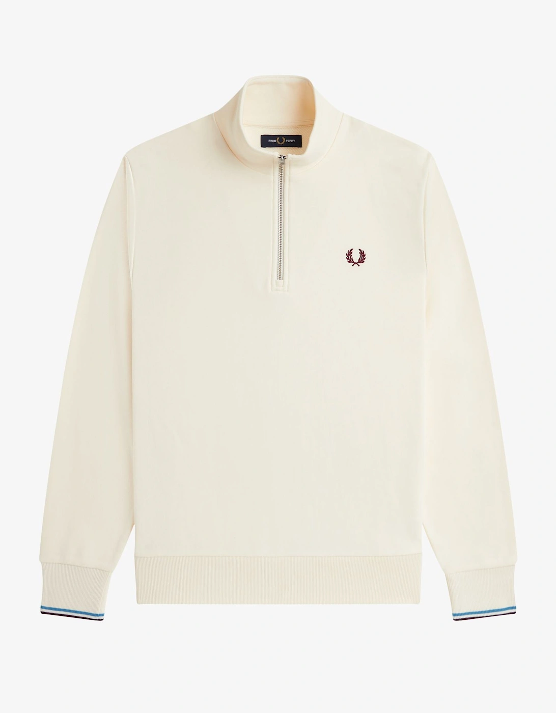 M3574 Half-Zip Sweatshirt - Ecru/Court Blue, 7 of 6