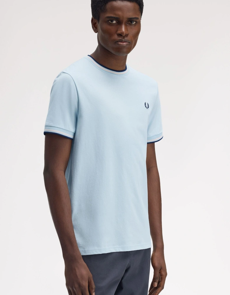 M1588V Twin Tipped T-Shirt - Light Ice/Silky Peach