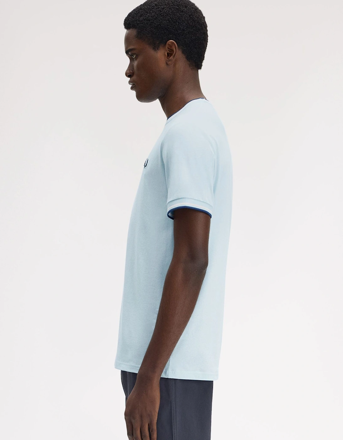M1588V Twin Tipped T-Shirt - Light Ice/Silky Peach