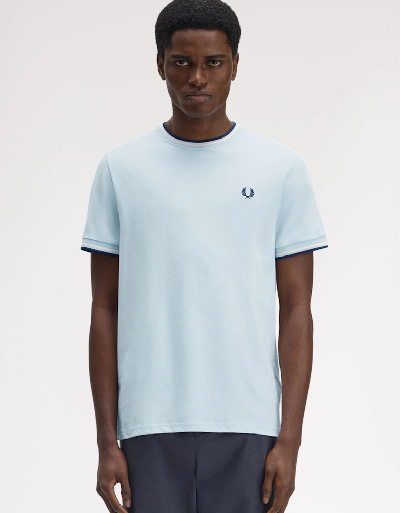 M1588V Twin Tipped T-Shirt - Light Ice/Silky Peach