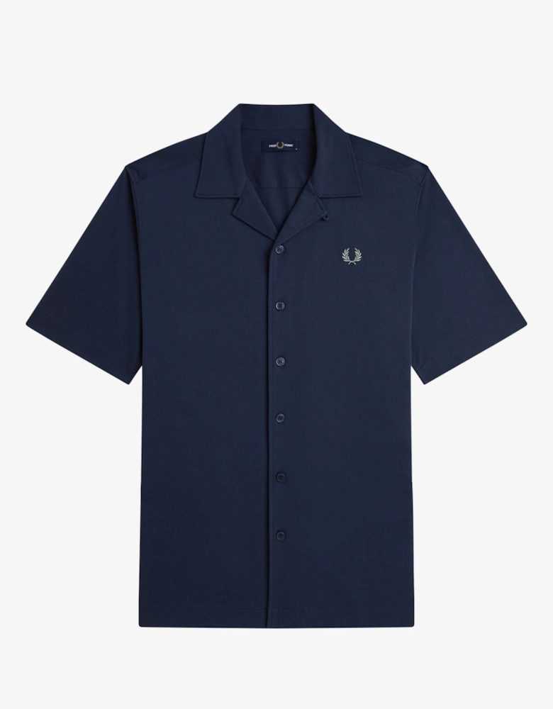 M1745 Compress Mesh Revere Collar Shirt - Dark Air Force
