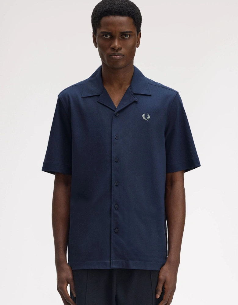 M1745 Compress Mesh Revere Collar Shirt - Dark Air Force